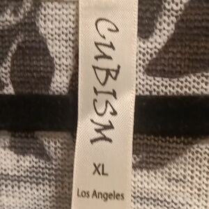 CUBISM poly/spandex blend floral/foliage rounded neckline dress w flared hem XL